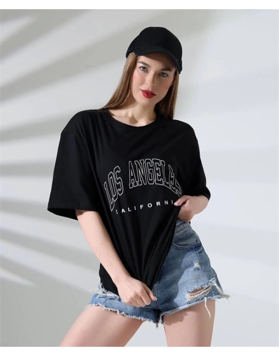 Angeles Baskılı Kadın T-Shirt