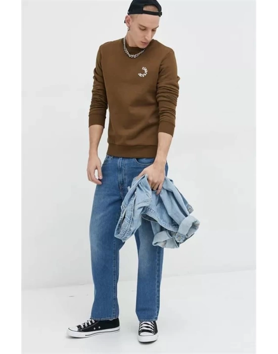 Bisiklet Yaka Basic Erkek Sweatshirt