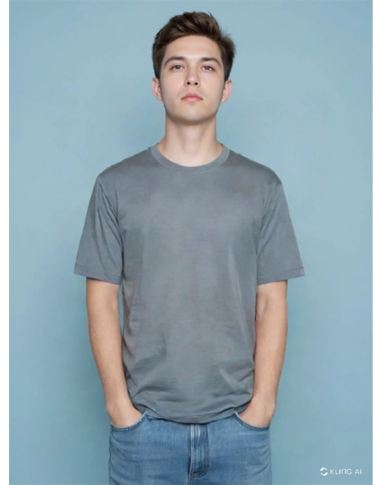 Bisiklet Yaka Relax Fit Erkek T- Shirt Siyah Beyaz