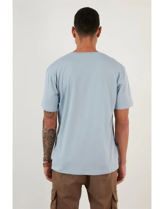 Bisiklet Yaka Relax Fit Erkek T- Shirt Siyah Beyaz