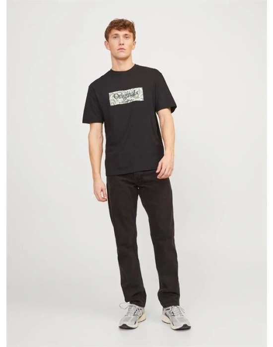 Flamlı Kumaş Baskılı Erkek T-Shirt