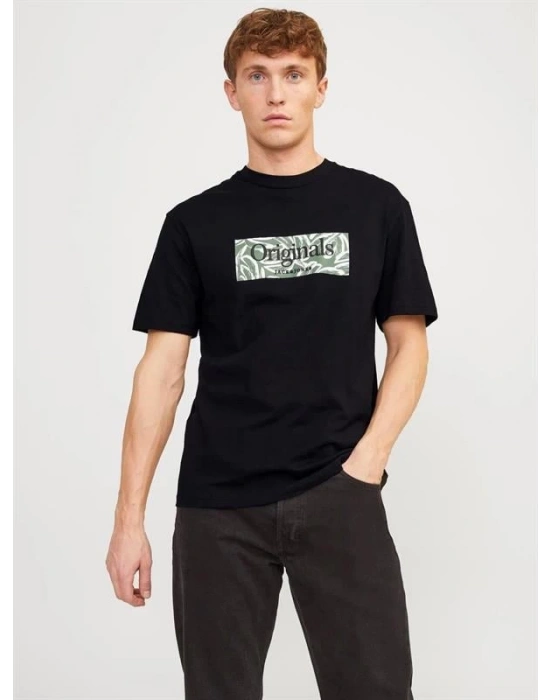 Flamlı Kumaş Baskılı Erkek T-Shirt