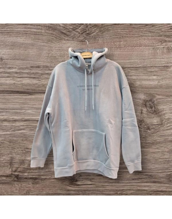 Kapüşonlu Oversıze Kanguru Cepli Erkek Sweatshirt