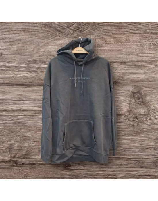 Kapüşonlu Oversıze Kanguru Cepli Erkek Sweatshirt