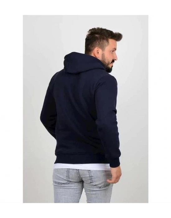 Kapüşonlu Üç İplik Düz Sweatshirt