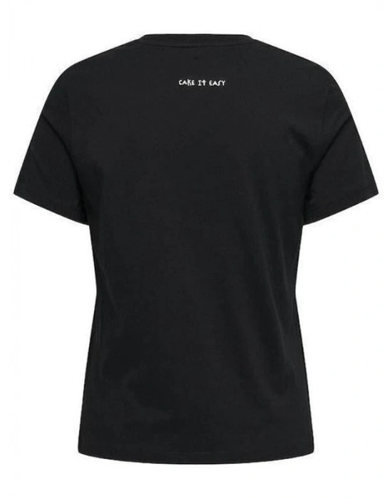 Karikatur Baskılı Basic T-Shirt