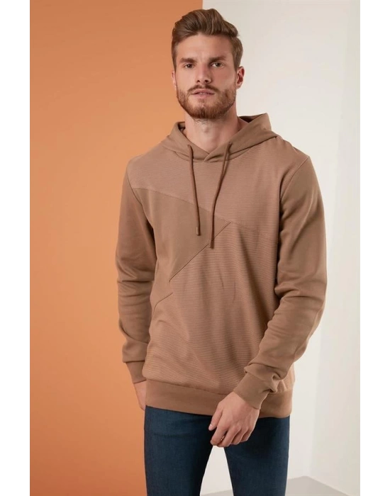 Lakınt Parçalı Kapşonlu Sweatshirt