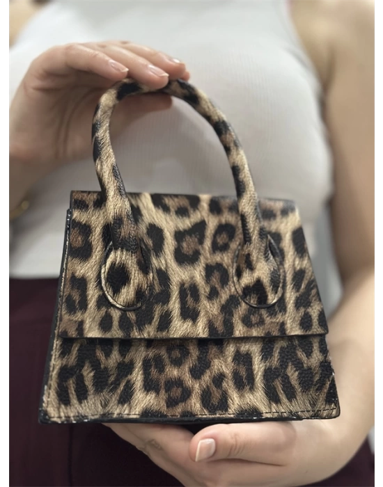 luxe leopar cilt çanta