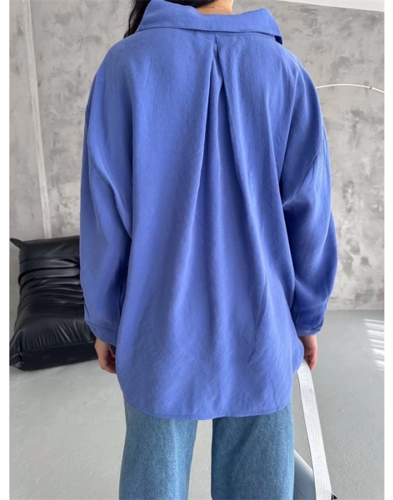 Modal Oversize Cepli Gömlek