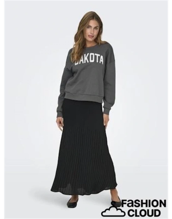 Oversize Kalıp Baskılı Kadın Sweatshirt