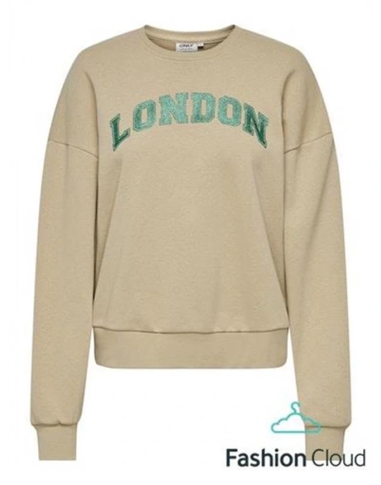 Oversize Kalıp Baskılı Kadın Sweatshirt