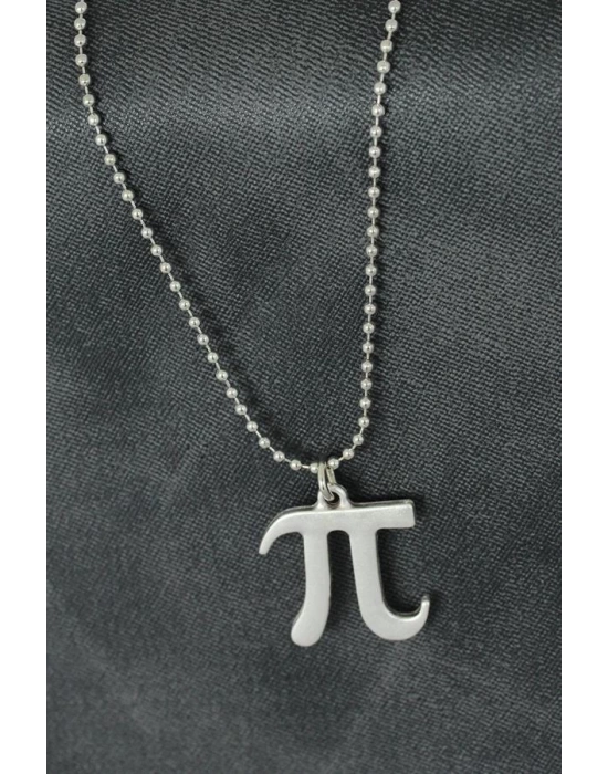 Pi Sayısı Tasarımlı Metal Erkek Kolye