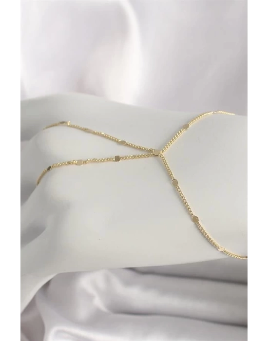 Pirinç Gold Renk Pul Detaylı Kadın Şahmeran