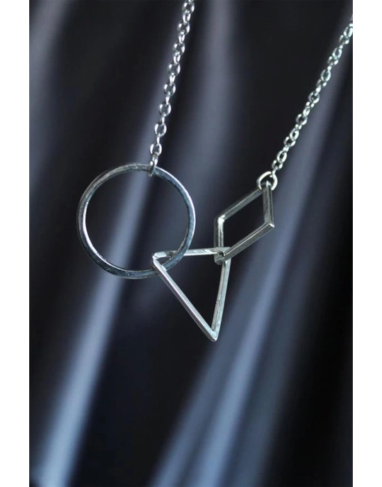 Silver Renk Squid Game Unisex Kolye