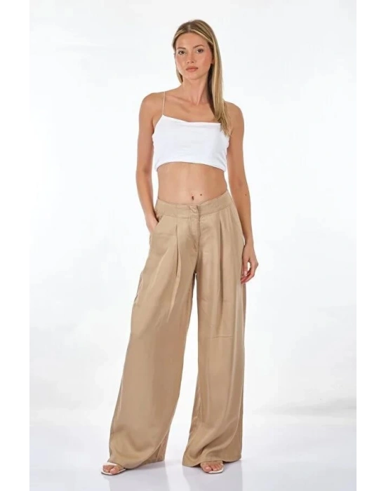 Straight Fit Keten Pantolon