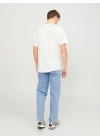 12182498 Yırtık Yaka  Oval Kesim Erkek Tshirt Beyaz