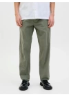 12248606 Relaxed Fıt Beli Lastikli Keten Jogger Erkek Pantolon Haki