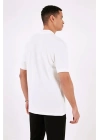 2570 Fermuarlı Polo Yaka Merselize Kumaş Kolu Ve Beli Lastikli Erkek TShirt Beyaz