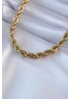 316L Çelik Gold Renk Burgu Model 45 cm Kadın Kolye