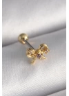 316L Çelik Gold Renk Zirkon Taşlı Kurdele Tragus Piercing