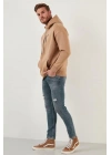 3D Baskılı Kapüşoınlu Oversize Sweatshirt