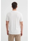 4203 Viskon Kumaş Bisiklet Yaka Regular Fit Erkek T-Shirt BEYAZ