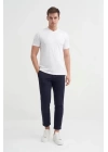 4624 Basıc V Yaka Erkek T-Shirt Beyaz