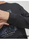 Bisiklet Yaka Baskılı Sweatshirt