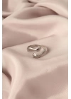 Ayarlamalı Gümüş Renk Metal Sarılan Eller Model Kadın Yüzük