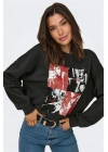 Baskılı Kadın Sweatshirt