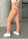Beli lastikli karamel pantolon