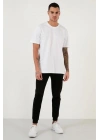 Bisiklet Yaka Relax Fit Erkek T- Shirt Siyah Beyaz