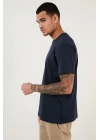 Bisiklet Yaka Relax Fit Erkek T- Shirt Siyah Beyaz