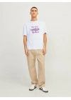 Flamlı Kumaş Baskılı Erkek T-Shirt