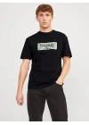 Flamlı Kumaş Baskılı Erkek T-Shirt