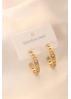 Gold Renk Halka Çelik Kadın Küpe