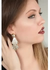 Gold Renk Metal Vintage Bayan Sallantı Küpe