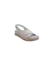 K532104 Tam Ortapedik Topuktan Cırt Cırt Ayarlı Kadın Sandalet Beyaz