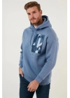 Kapüşonlu Baskılı Oversıze 3 İplik Sweatshirt