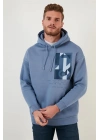 Kapüşonlu Baskılı Oversıze 3 İplik Sweatshirt