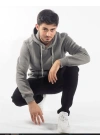 Kapüşonlu Üç İplik Düz Sweatshirt
