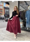 Kraş etek bordo