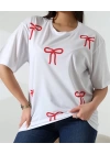 Kurdele Baskılı Kadın T-Shirt