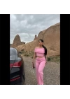 Madonna yaka bol paça pantolonlu takım