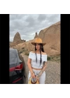 Madonna yaka bol paça pantolonlu takım