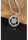 Medusa Tasarım Silver Renk Zincirli Erkek Kolye