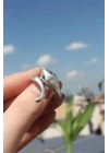 Metal Yılan Figürlü Ayarlamalı Antik Yüzük