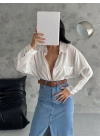 Modal Oversize Cepli Gömlek