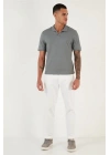 Organik Pamuk V Yaka Detaylı Erkek Polo Yaka T-Shirt