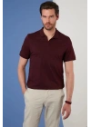 Organik Pamuk V Yaka Detaylı Erkek Polo Yaka T-Shirt